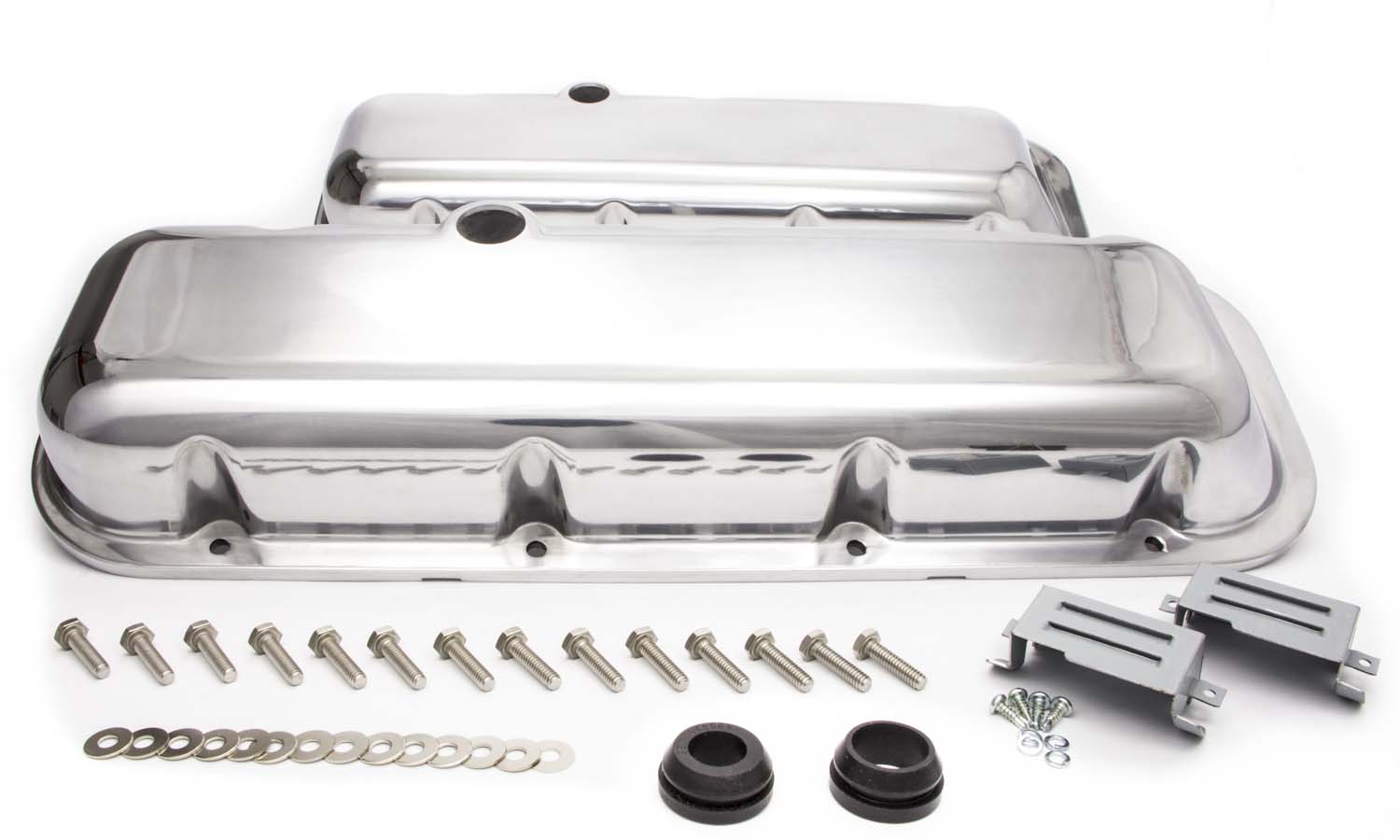 Racing Power Company R6330 Tall Ball Milled Polished Aluminum Valve Cover for Big Block Chevy 