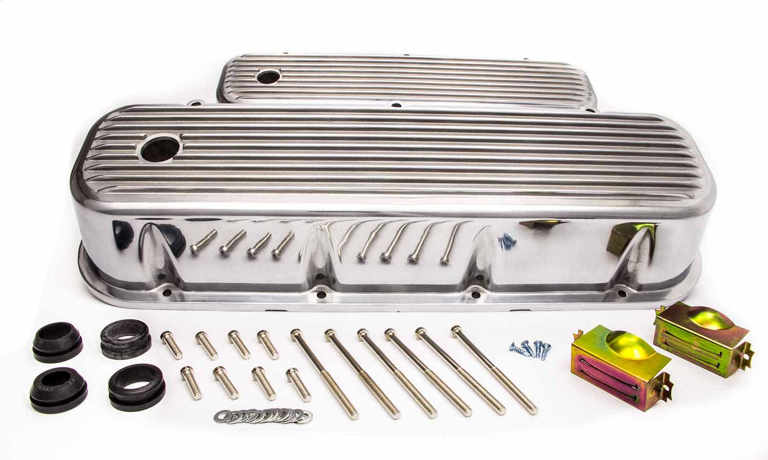 Racing Power Company R6230-1 Tall Plain Polished Aluminum Valve Cover for Big Block Chevy 