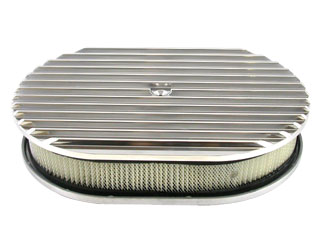 RPC Air Cleaner Assembly R6021 Ball Milled Polished Aluminum Oval 15/" x 2/"