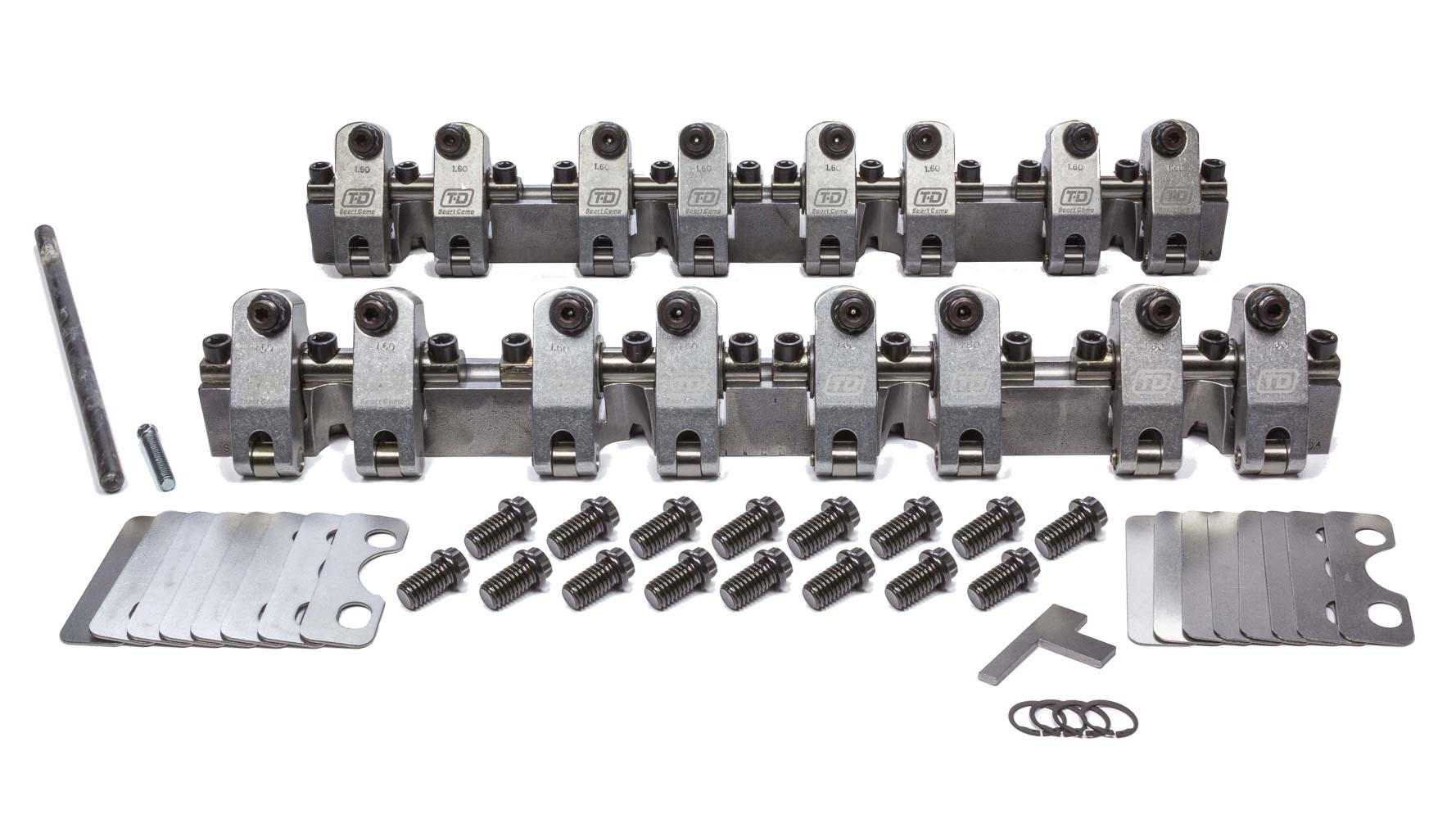 T&D 1.6/1.6 Ratio Rocker Arm Shaft Kit for Small Block Chevy 2144-160/160 