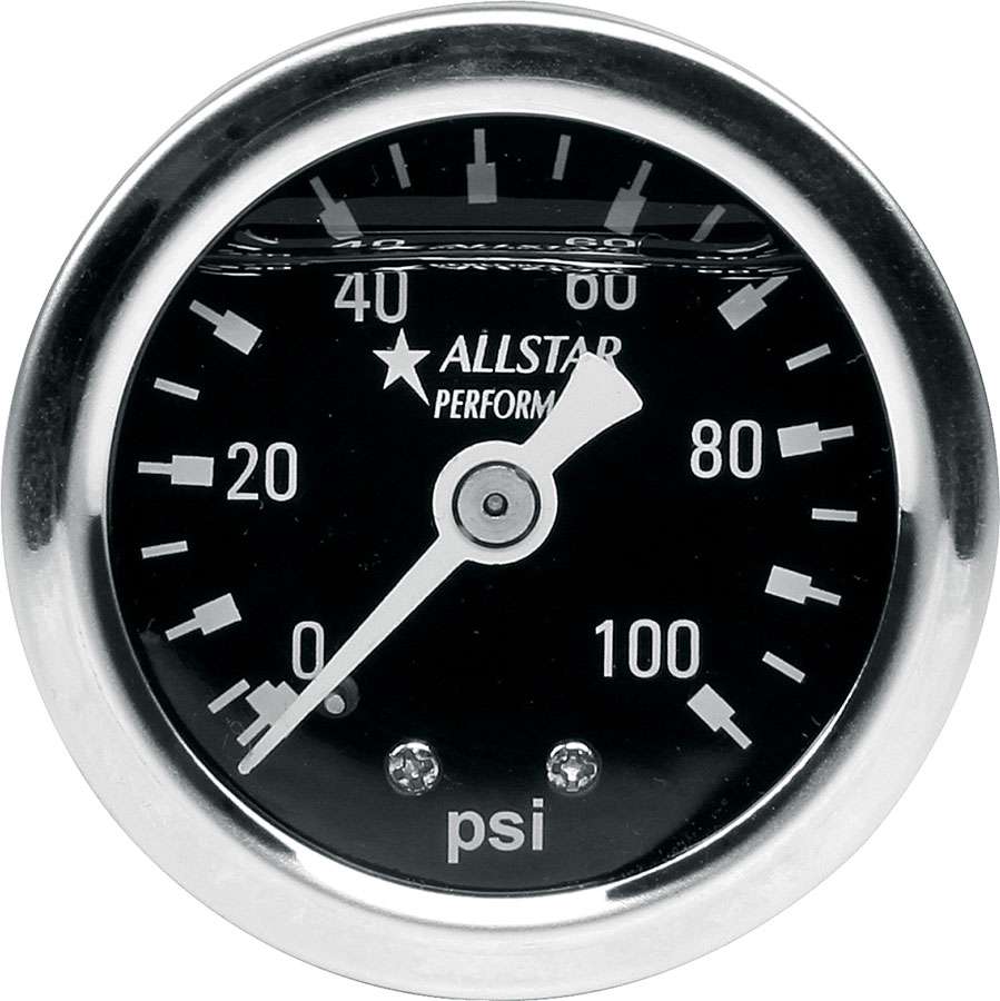 Allstar ALL80098 2-5/8 Diameter 0-15 PSI Mechanical Fuel Pressure Gauge with Allstar Logo 
