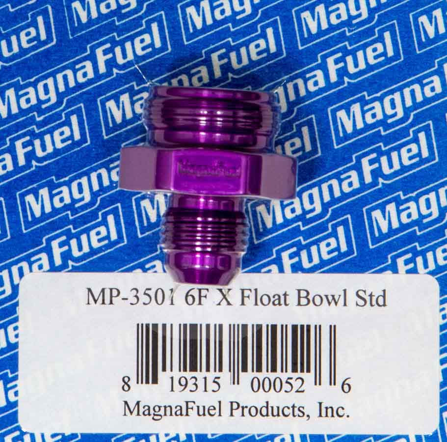 06 ORB MagnaFuel Pipe Fitting MP-3071-BLK; NPT to ORB Adapter Black 1/8" NPT to 